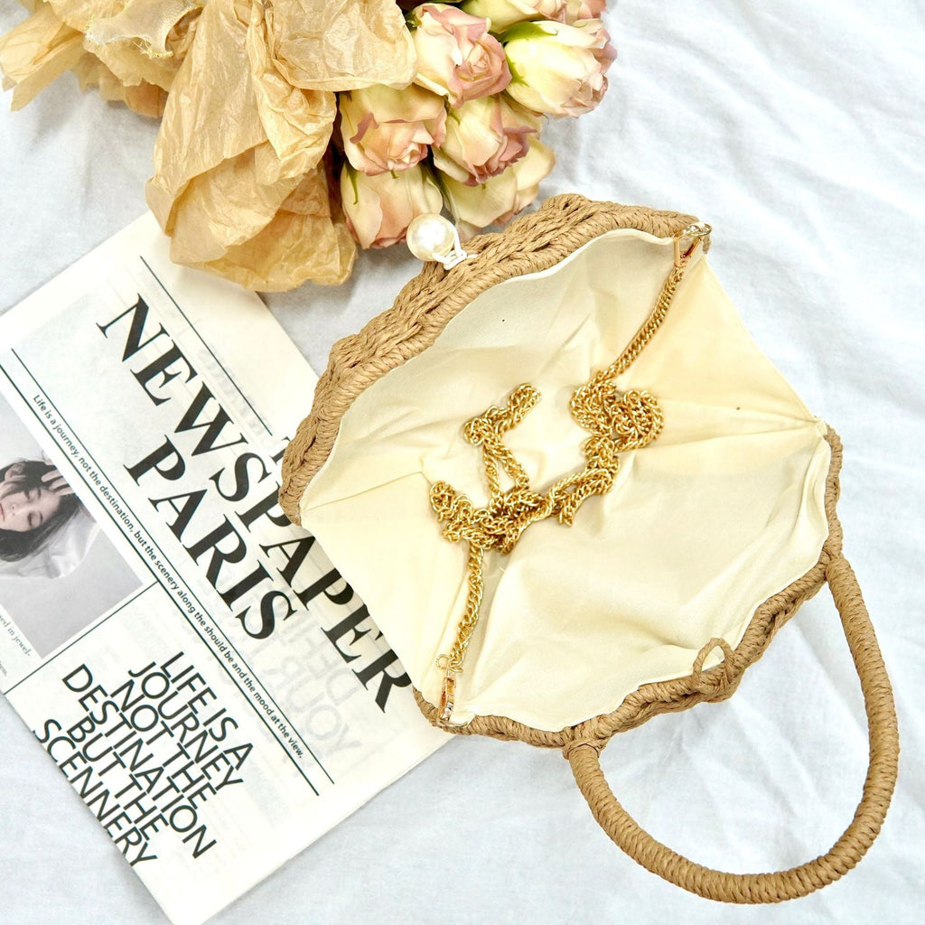 Round Straw Beach Bag