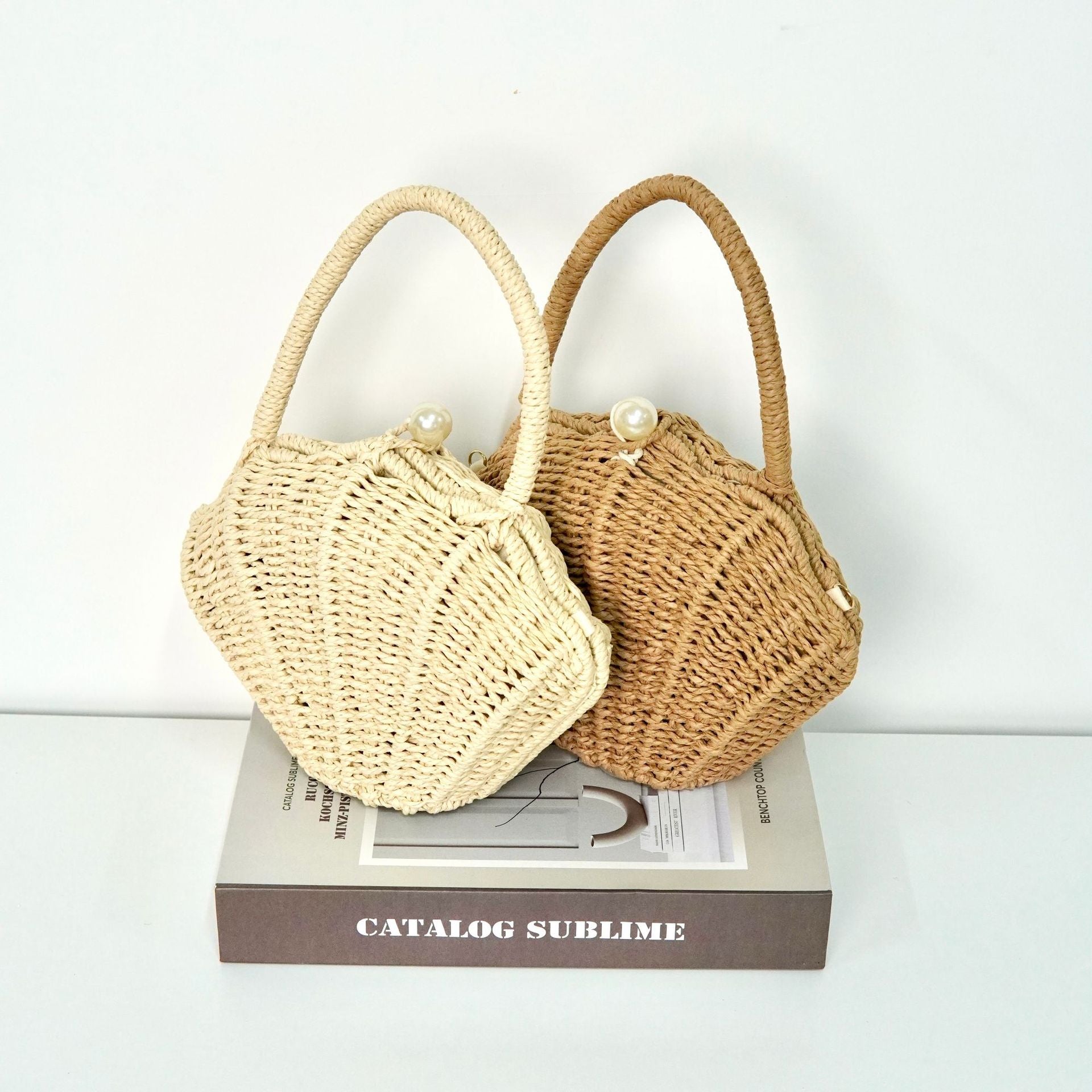 Round Straw Beach Bag