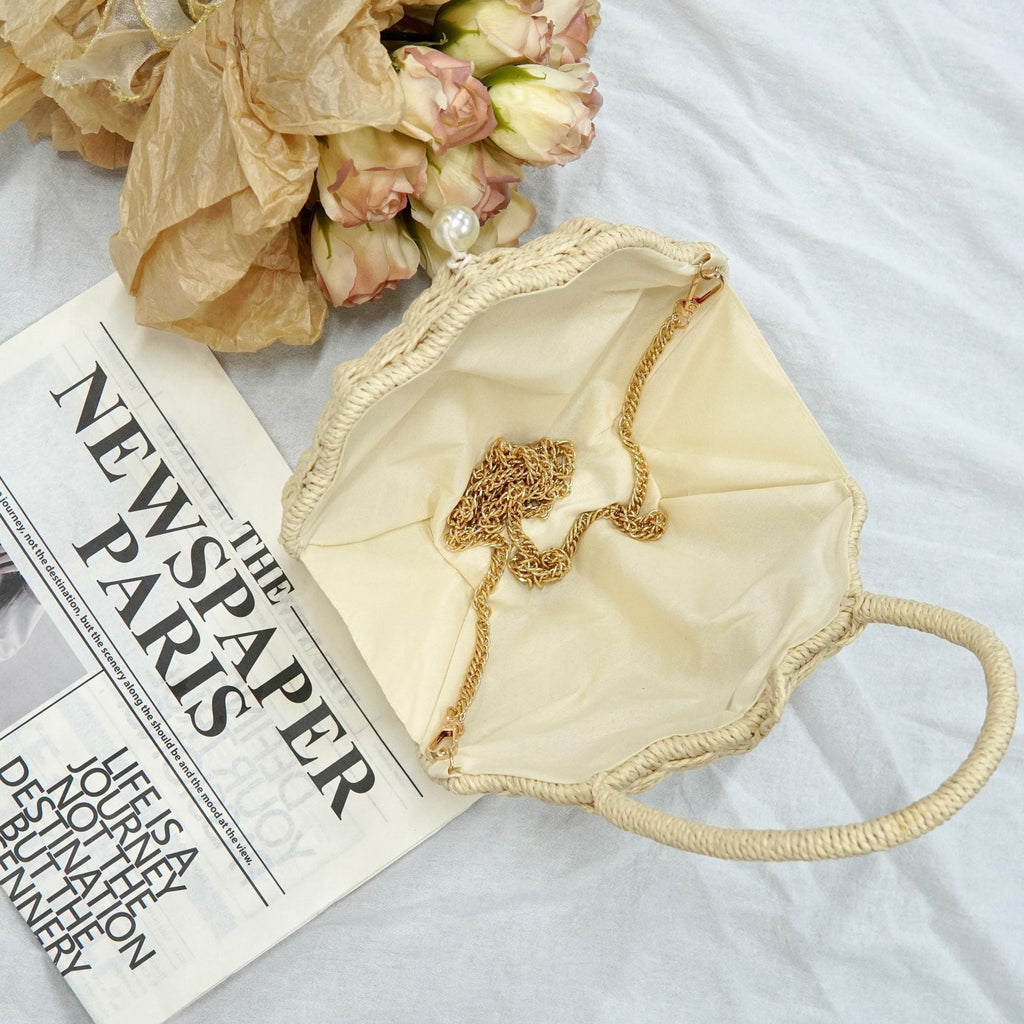 Round Straw Beach Bag